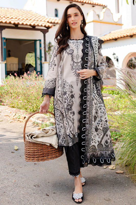 3Pc Unstitched Digital Printed Lawn Suit With Crinkle Chiffon Dupatta